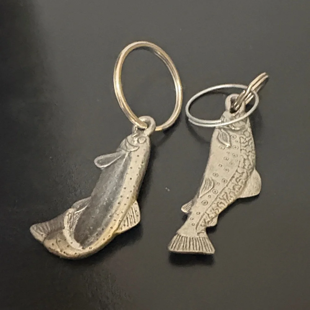Silver Fish Keychain Set vintage